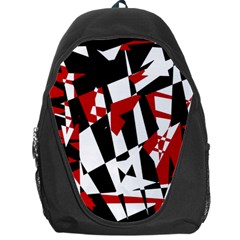 Red, Black And White Chaos Backpack Bag