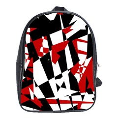 Red, Black And White Chaos School Bags (xl) 