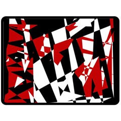 Red, Black And White Chaos Double Sided Fleece Blanket (large)  by Valentinaart