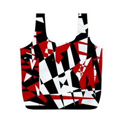 Red, Black And White Chaos Full Print Recycle Bags (m) 