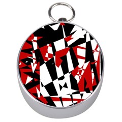 Red, Black And White Chaos Silver Compasses