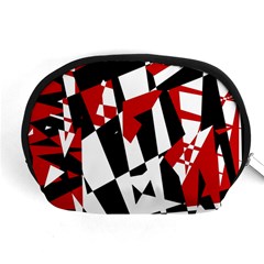 Red, Black And White Chaos Accessory Pouches (medium) 