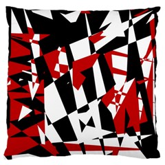 Red, Black And White Chaos Large Flano Cushion Case (two Sides)