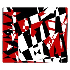 Red, Black And White Chaos Double Sided Flano Blanket (small) 