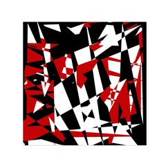 Red, Black And White Chaos Small Satin Scarf (square)