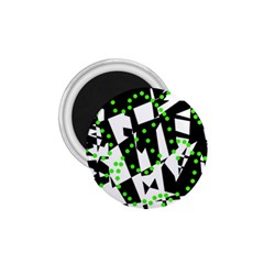 Black, White And Green Chaos 1 75  Magnets