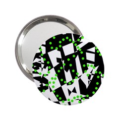 Black, White And Green Chaos 2 25  Handbag Mirrors