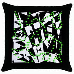 Black, White And Green Chaos Throw Pillow Case (black)