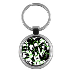 Black, White And Green Chaos Key Chains (round) 