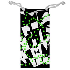 Black, White And Green Chaos Jewelry Bags by Valentinaart