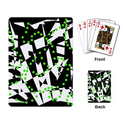 Black, White And Green Chaos Playing Card by Valentinaart