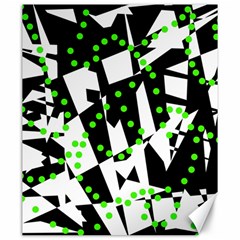 Black, White And Green Chaos Canvas 20  X 24   by Valentinaart