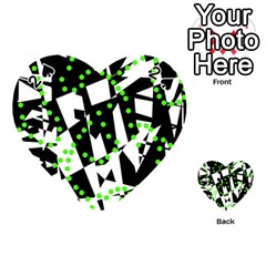 Black, White And Green Chaos Playing Cards 54 (heart) 