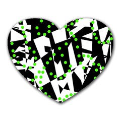 Black, White And Green Chaos Heart Mousepads