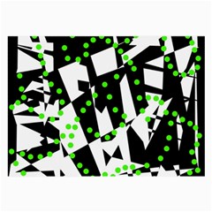 Black, White And Green Chaos Large Glasses Cloth