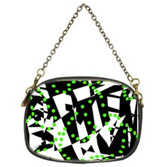 Black, White And Green Chaos Chain Purses (two Sides)  by Valentinaart