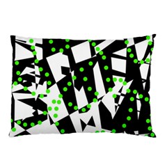 Black, White And Green Chaos Pillow Case