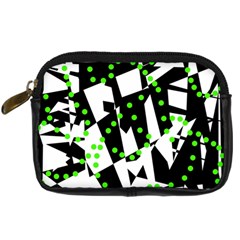 Black, White And Green Chaos Digital Camera Cases