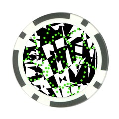 Black, White And Green Chaos Poker Chip Card Guards (10 Pack) 