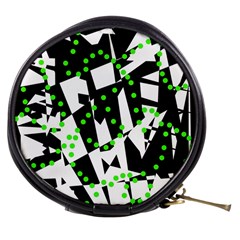 Black, White And Green Chaos Mini Makeup Bags by Valentinaart