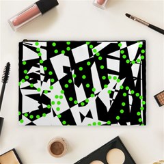 Black, White And Green Chaos Cosmetic Bag (large) 