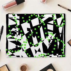 Black, White And Green Chaos Cosmetic Bag (xl)