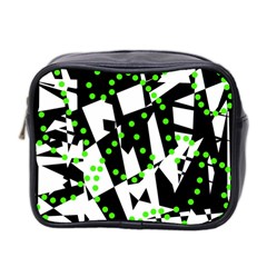 Black, White And Green Chaos Mini Toiletries Bag 2-side by Valentinaart