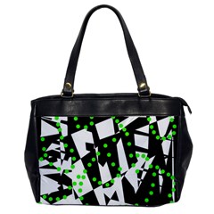 Black, White And Green Chaos Office Handbags