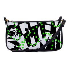 Black, White And Green Chaos Shoulder Clutch Bags