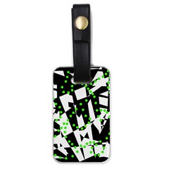 Black, White And Green Chaos Luggage Tags (one Side) 