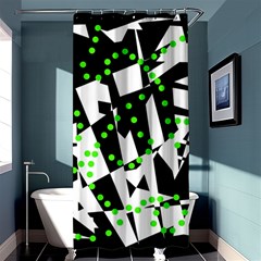 Black, White And Green Chaos Shower Curtain 36  X 72  (stall)  by Valentinaart