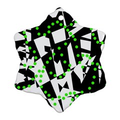 Black, White And Green Chaos Ornament (snowflake) 