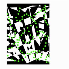 Black, White And Green Chaos Large Garden Flag (two Sides) by Valentinaart