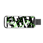 Black, white and green chaos Portable USB Flash (One Side) Front