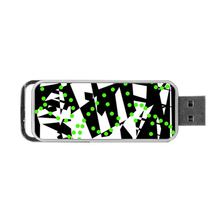 Black, white and green chaos Portable USB Flash (One Side)