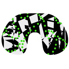 Black, White And Green Chaos Travel Neck Pillows