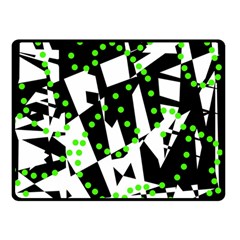 Black, White And Green Chaos Double Sided Fleece Blanket (small)  by Valentinaart