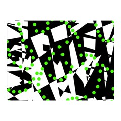 Black, White And Green Chaos Double Sided Flano Blanket (mini)  by Valentinaart