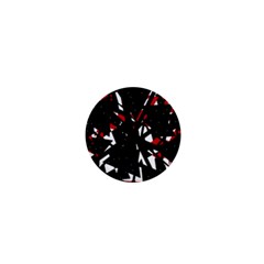 Black, Red And White Chaos 1  Mini Buttons