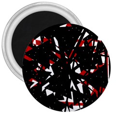 Black, Red And White Chaos 3  Magnets by Valentinaart