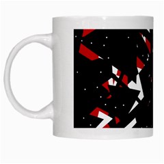 Black, Red And White Chaos White Mugs