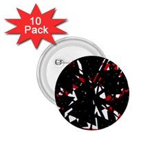 Black, Red And White Chaos 1 75  Buttons (10 Pack) by Valentinaart