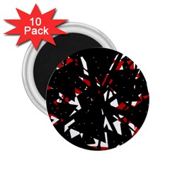 Black, Red And White Chaos 2 25  Magnets (10 Pack)  by Valentinaart