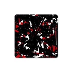 Black, Red And White Chaos Square Magnet