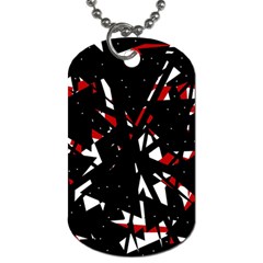 Black, Red And White Chaos Dog Tag (one Side)