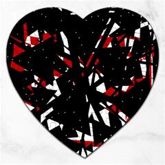 Black, Red And White Chaos Jigsaw Puzzle (heart)