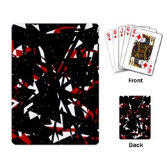 Black, Red And White Chaos Playing Card by Valentinaart