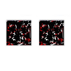 Black, Red And White Chaos Cufflinks (square)