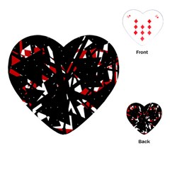 Black, Red And White Chaos Playing Cards (heart) 