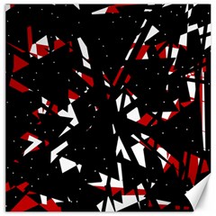 Black, Red And White Chaos Canvas 12  X 12   by Valentinaart